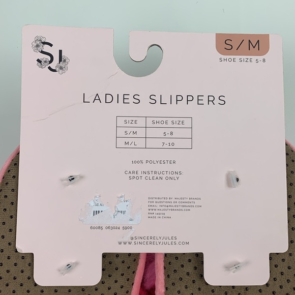 Sincerely Jules Pink Fuzzy Slippers Size Medium Cushion Cross over New NWT - Picture 7 of 12